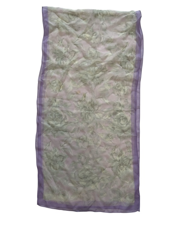 Hardy Amies Accessories - Hardy Amies Vintage Sheer Floral Scarf in Lavender and Gray